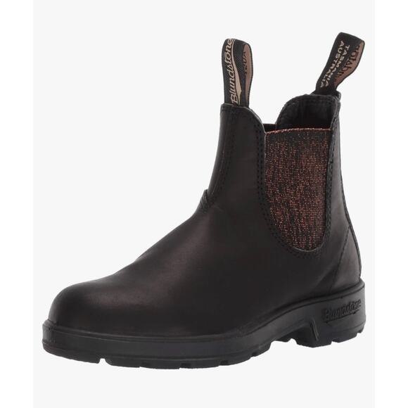 Blundstone Women’s 500 Boots Black Bronze Sparkle Chelsea Ankle Leather Work 9.5 - Picture 1 of 12